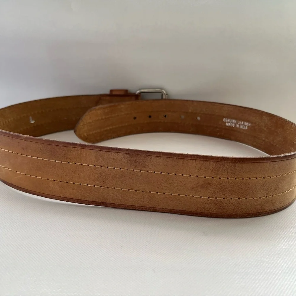 Vintage Hipwear Wide Tan Leather Belt